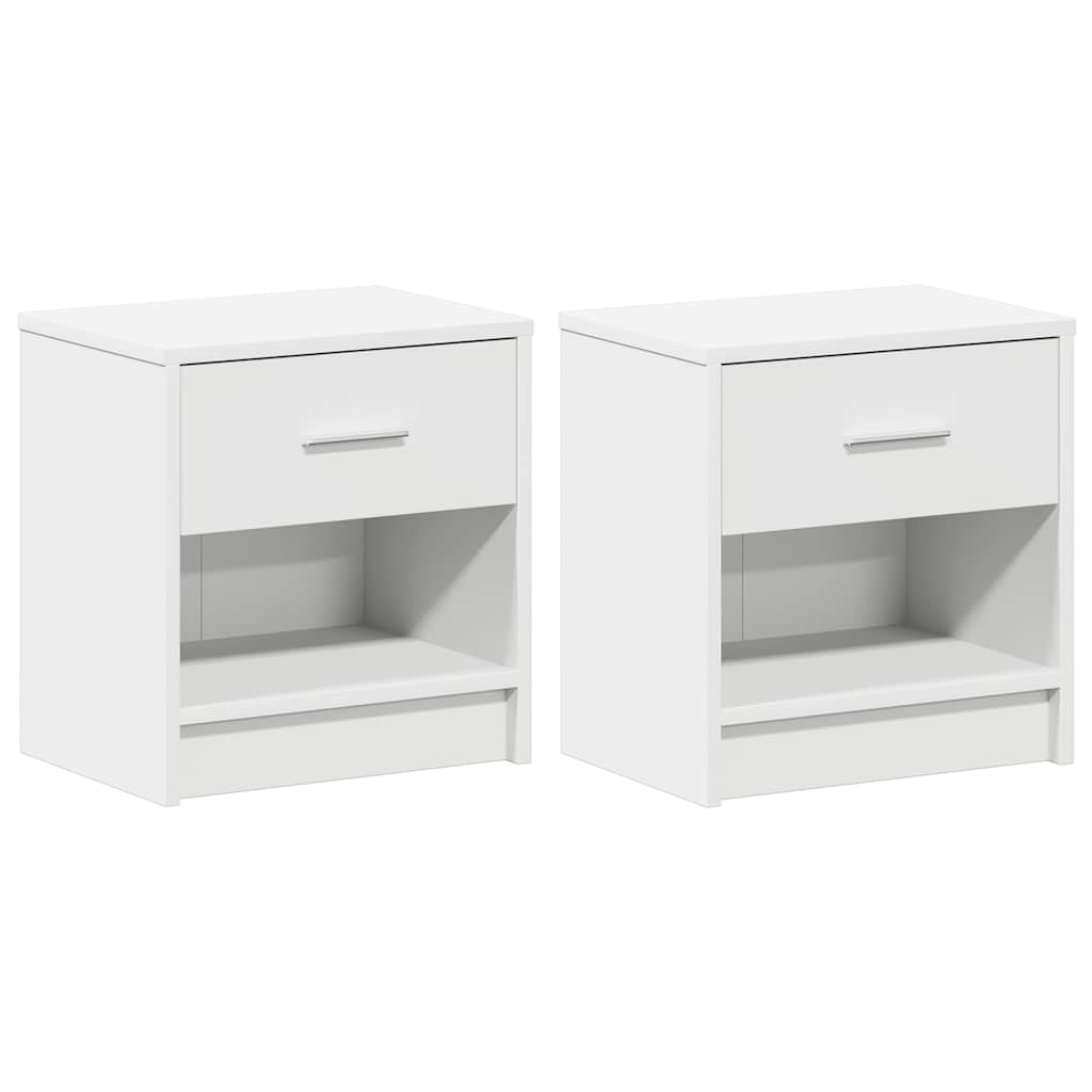 Vidaxl nachtkastjes 2 st met lade 39x28x41 cm wit
