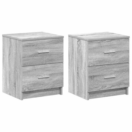 Vidaxl nachtkastjes 2 st met 2 lades 40x36x50 cm grijs sonoma eiken