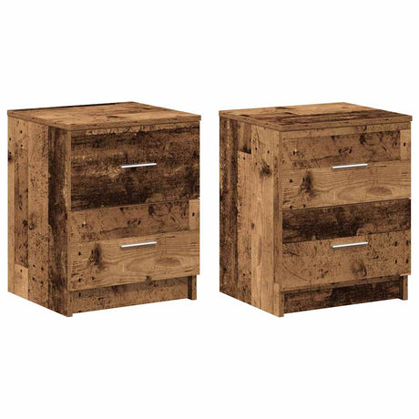 Vidaxl nachtkastjes 2 st met 2 lades 40x36x50 cm oud houtkleurig