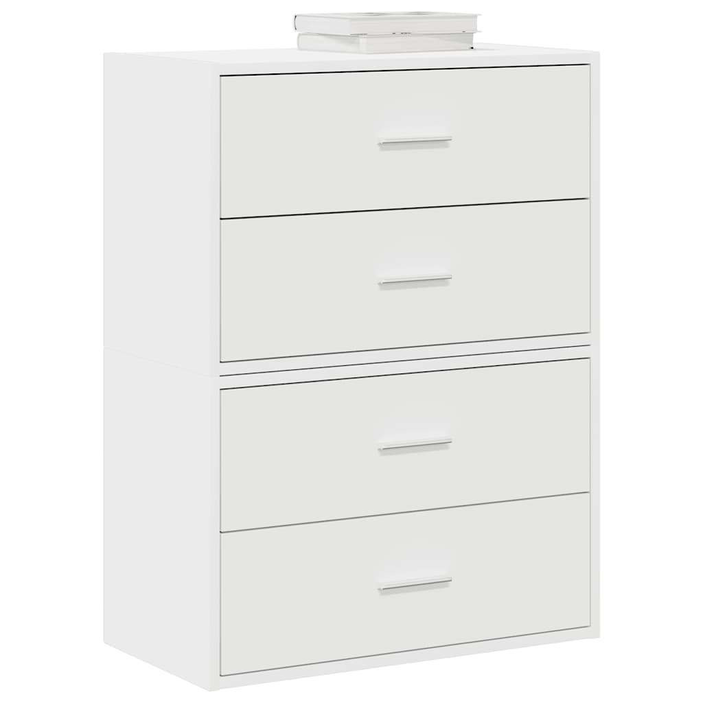 Vidaxl kasten met 4 lades 2 st 60x31x40 cm bewerkt hout wit