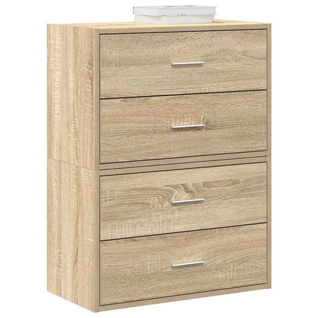 Vidaxl kasten met 4 lades 2 st 60x31x40 cm bewerkt hout sonoma eiken