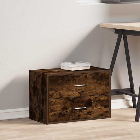 Vidaxl kast met 2 lades 60x31x40 cm bewerkt hout gerookt eikenkleurig