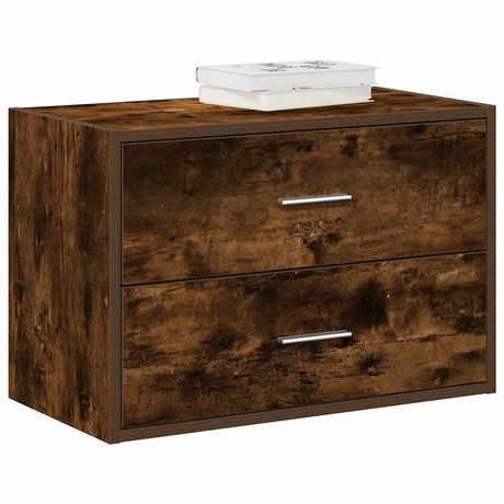 Vidaxl kast met 2 lades 60x31x40 cm bewerkt hout gerookt eikenkleurig