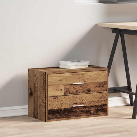 Vidaxl kast met 2 lades 60x31x40 cm bewerkt hout oud houtkleurig