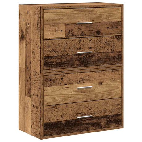 Vidaxl kasten met 4 lades 2 st 60x31x40cm bewerkt hout oud houtkleurig