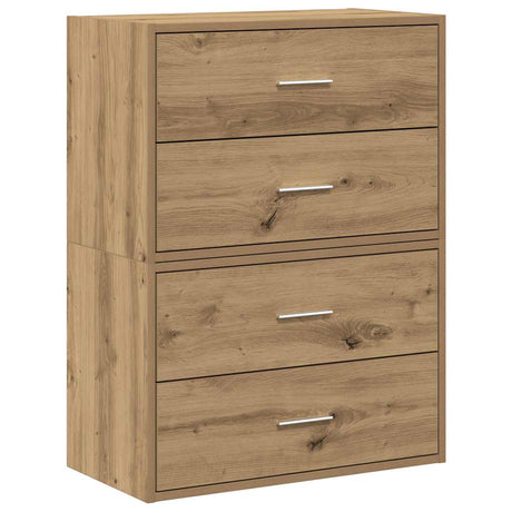 Vidaxl kasten met 4 lades 2st 60x31x40cm bewerkt hout artisanaal eiken