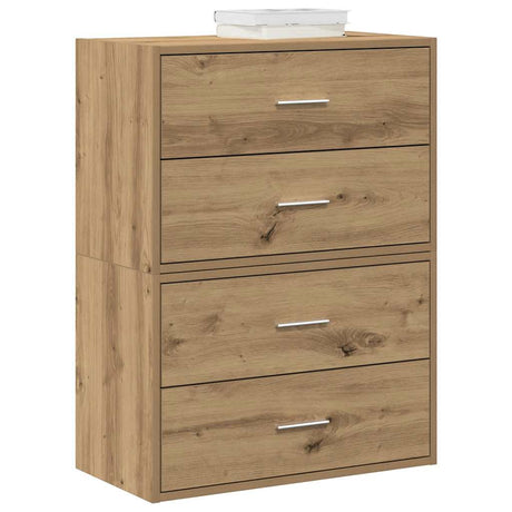 Vidaxl kasten met 4 lades 2st 60x31x40cm bewerkt hout artisanaal eiken