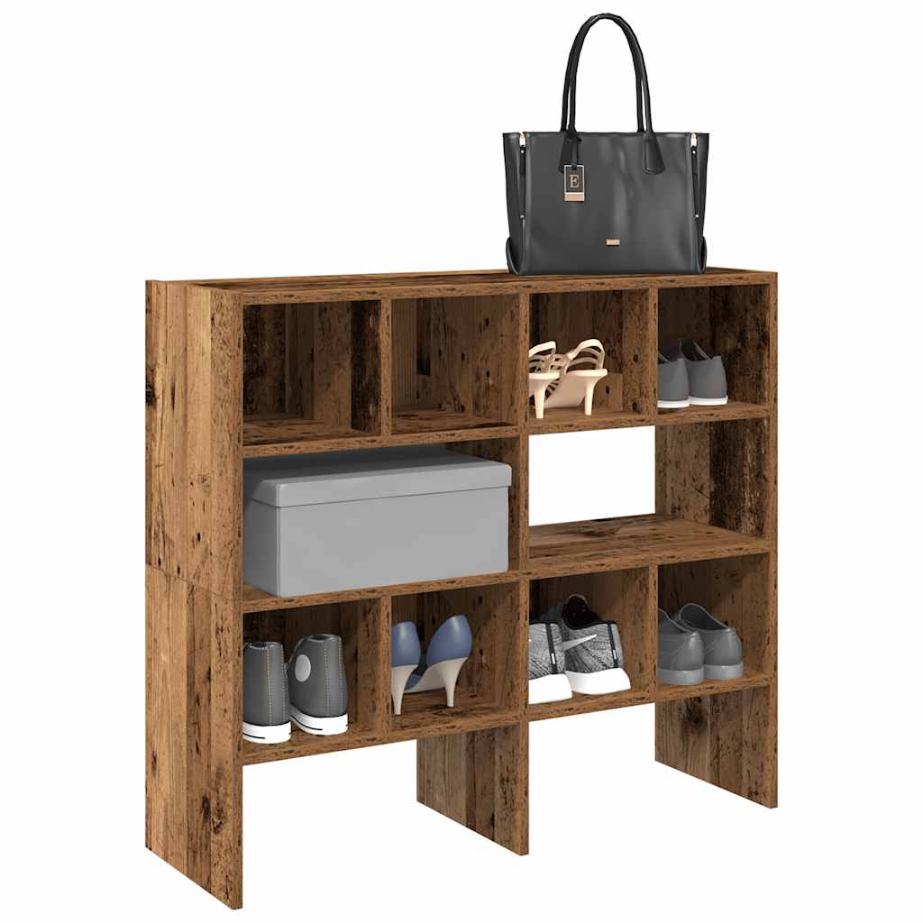 Racks de chaussures Vidaxl 2 St empilable 89.5x30x40 cm Old Wood -Colored