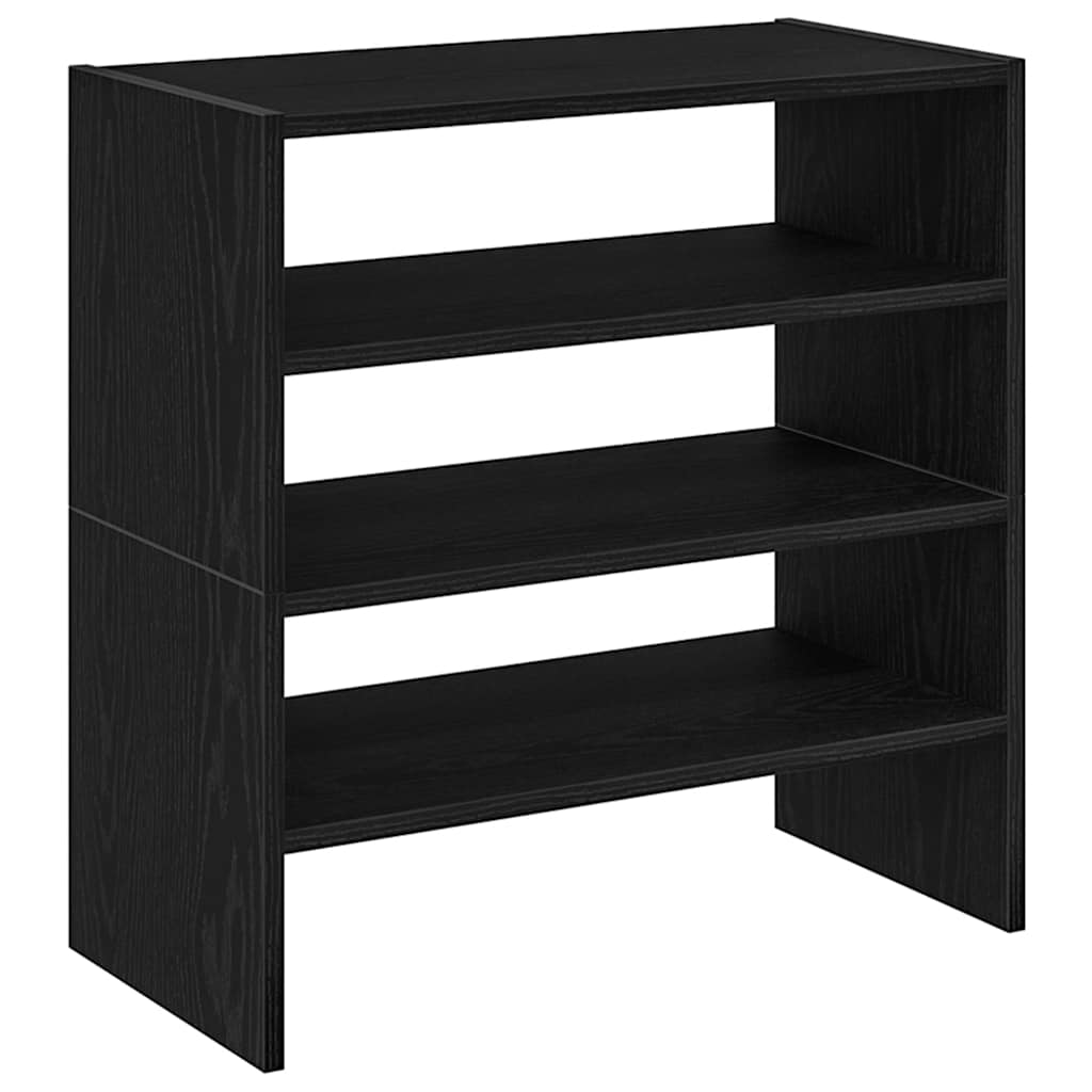 Porta di scarpe Vidaxl 2 St Stackable 60x30x30.5 cm Oak nero colorato