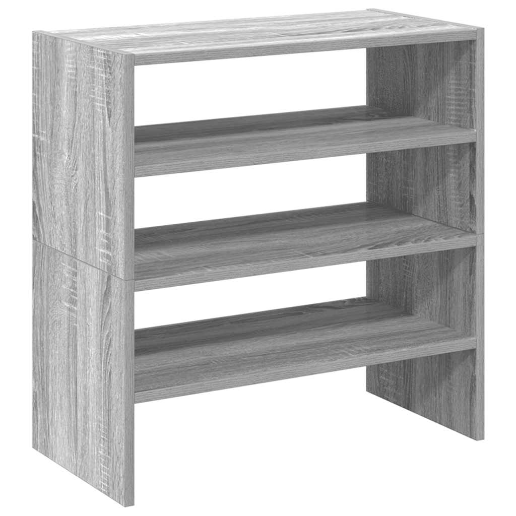 Vidaxl shoe racks 2 st stackable 60x30x30.5 cm gray Sonoma oak