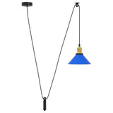 Vidaxl hanglamp in hoogte verstelbaar e27 ø22 cm metaal donkerblauw