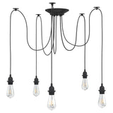 Vidaxl hanglamp met 5 lamphouders e27 metaal zwart