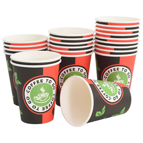 Vidaxl papieren koffiekopjes 1000 st 12oz 300 ml rood en zwart