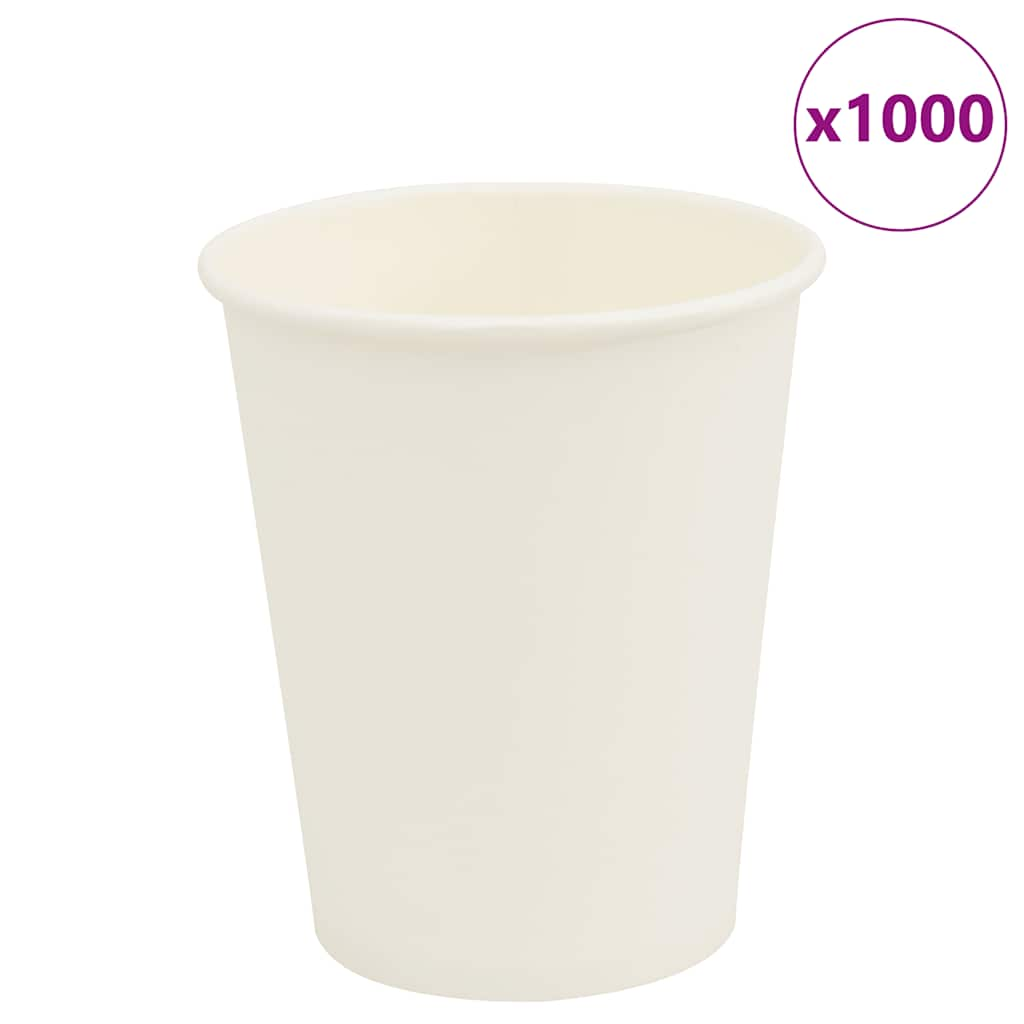 Vidaxl papieren koffiekopjes 1000 st 8oz 200 ml wit