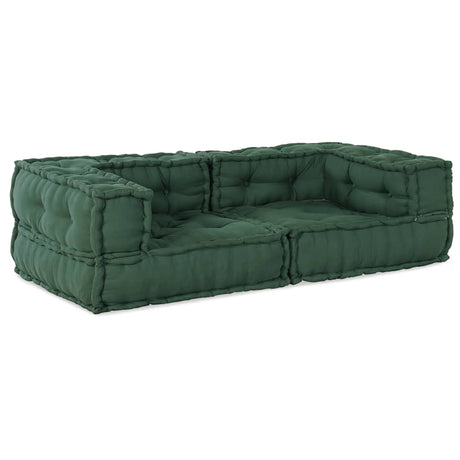 Vidaxl 2-zits modulaire bank 140x70x36 stof groen