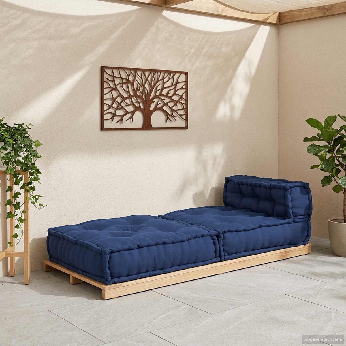 Vidaxl modulair sofabet stof indigo 70 x 70 x 56 cm
