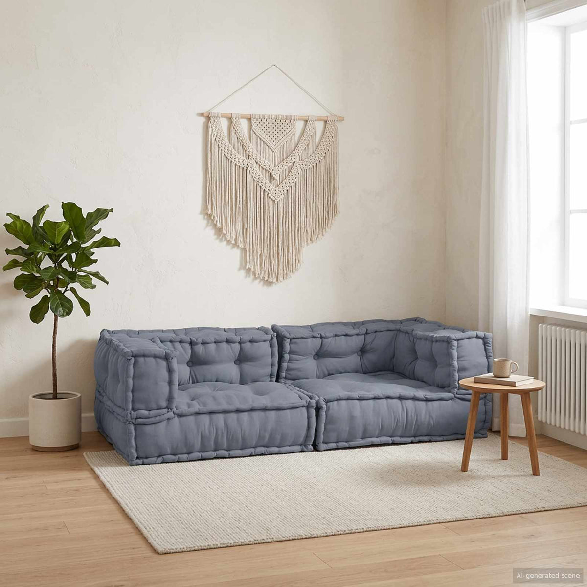 Vidaxl modulair sofabet 3 st stof grijs 140 x 70 x 36 cm