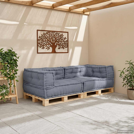Vidaxl modulair sofabet 3 st stof grijs 140 x 70 x 36 cm
