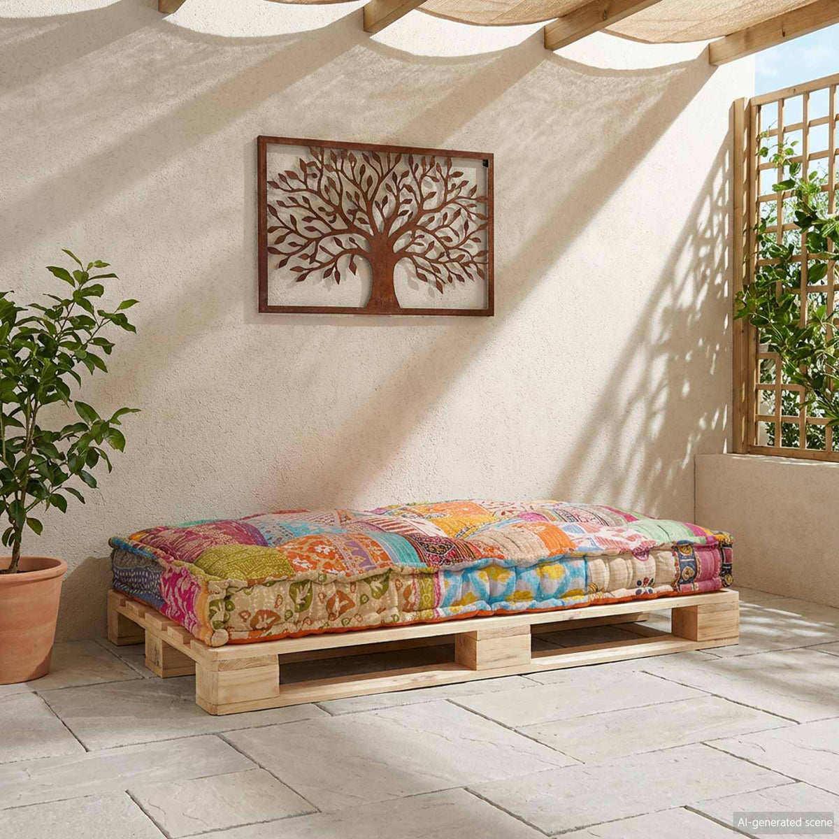 Vidaxl pallet sofa kussen multikleur 120 x 80 x 12 cm stof