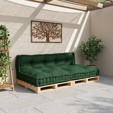 Vidaxl pallet sofa kussen 2 st stof groen 120 x 80 x 38 cm