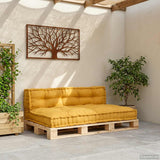 Vidaxl pallet sofa kussen 2 st stof geel 120 x 80 x 38 cm