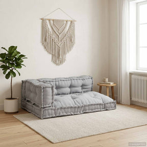 Vidaxl pallet sofa kussen 3 st stof grijs 120 x 80 x 38 cm