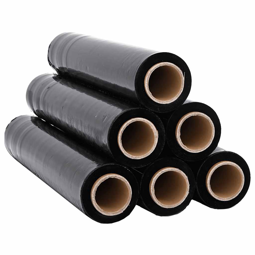 Vidaxl stretchfilm 6 st 30 μm 50 cm x 300 m zwart
