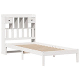 Vidaxl bed met boekenkast zonder matras grenenhout wit 75x190 cm