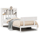 Vidaxl bed met boekenkast zonder matras grenenhout wit 90x200 cm