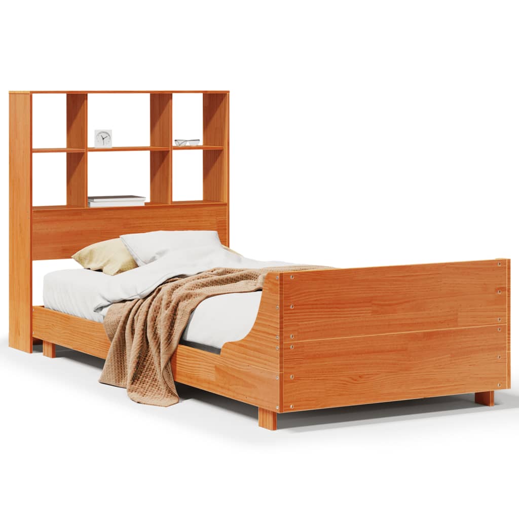 Vidaxl bedframe zonder matras massief grenenhout wasbruin 75x190 cm