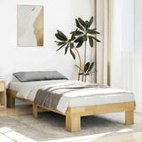 Vidaxl bedframe zonder matras 75x190 cm massief hout eiken