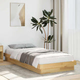 Vidaxl bedframe zonder matras 75x190 cm massief hout eiken