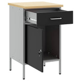 Vidaxl werkbank met lade met opslag zwart en grijs 50 x 55 x 85 cm