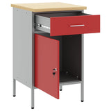 Vidaxl werkbank rood en grijs 50 x 55 x 85 cm engineered hout en staal