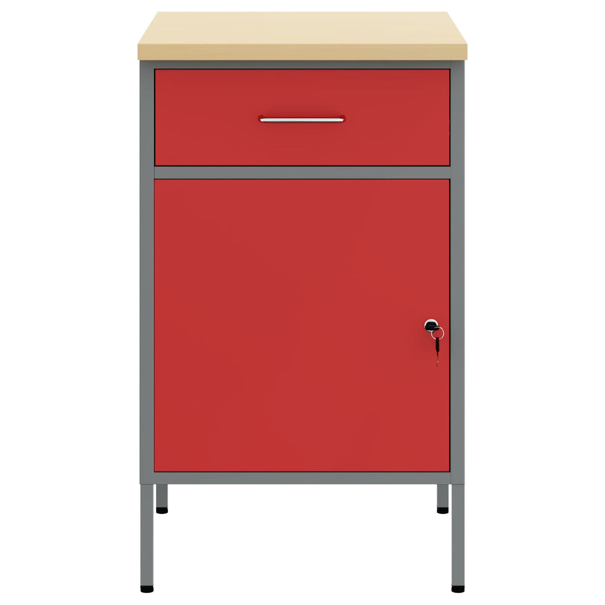 Vidaxl werkbank rood en grijs 50 x 55 x 85 cm engineered hout en staal