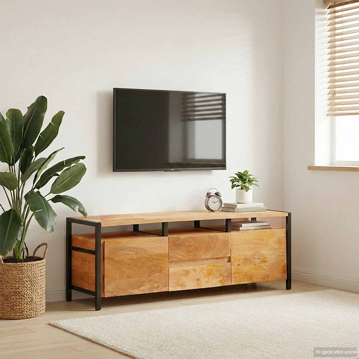 Vidaxl opslagkasten met lade bruin 110 x 30 x 40 cm massief mango hout