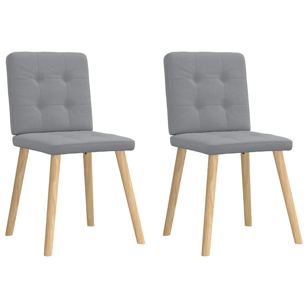 Vidaxl eetkamerstoelen 2 st stof lichtgrijs