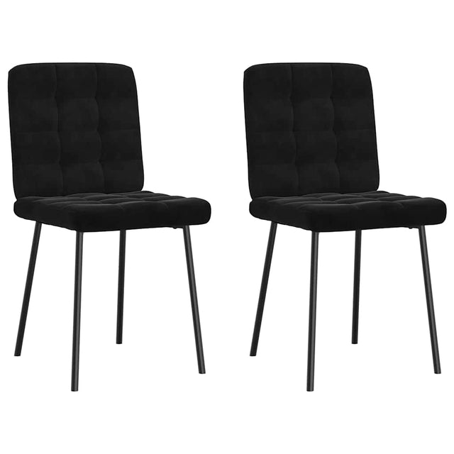 Vidaxl eetkamerstoelen 2 st fluweel zwart