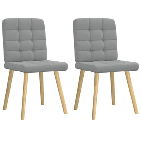 Vidaxl eetkamerstoelen 2 st stof lichtgrijs