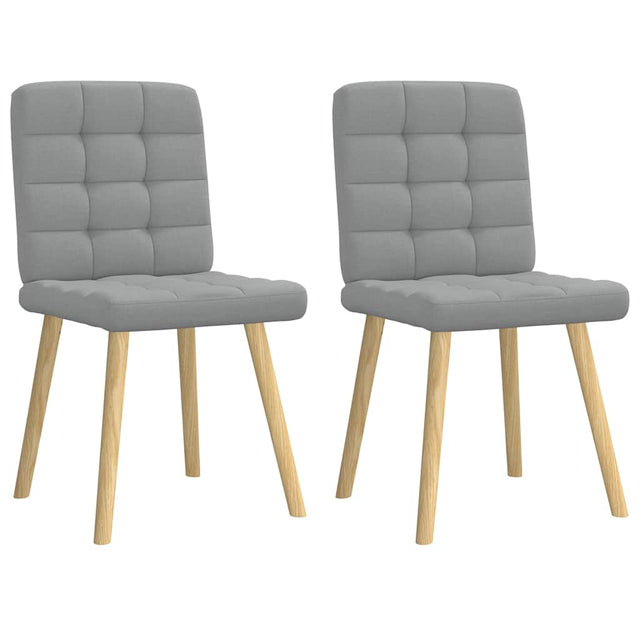 Vidaxl eetkamerstoelen 2 st stof lichtgrijs