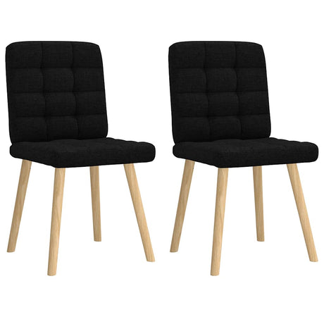 Vidaxl eetkamerstoelen 2 st stof zwart