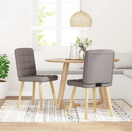 Vidaxl eetkamerstoelen draaibaar 2 st stof taupe