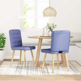 Vidaxl eetkamerstoelen 2 st stof jeansblauw
