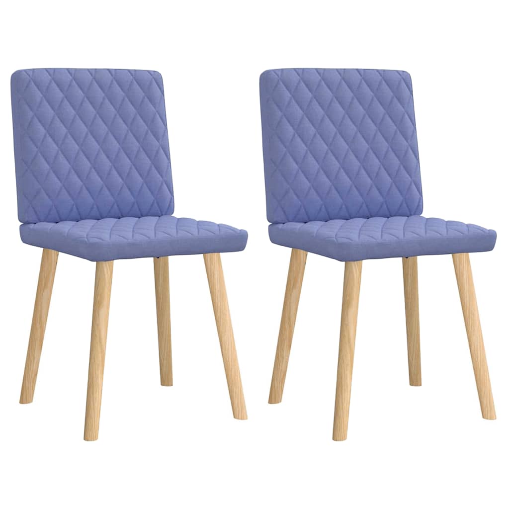 Vidaxl eetkamerstoelen 2 st stof jeansblauw