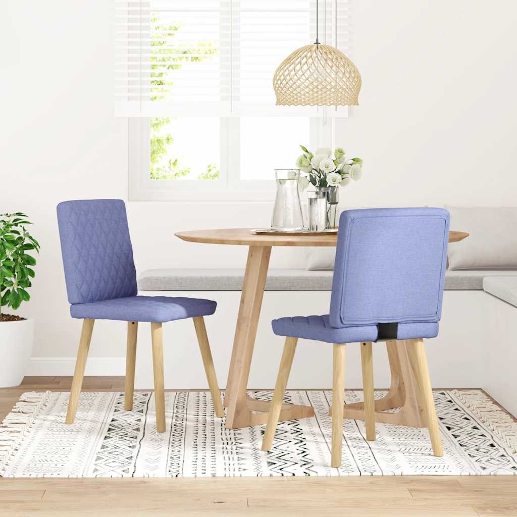 Vidaxl eetkamerstoelen 2 st stof jeansblauw