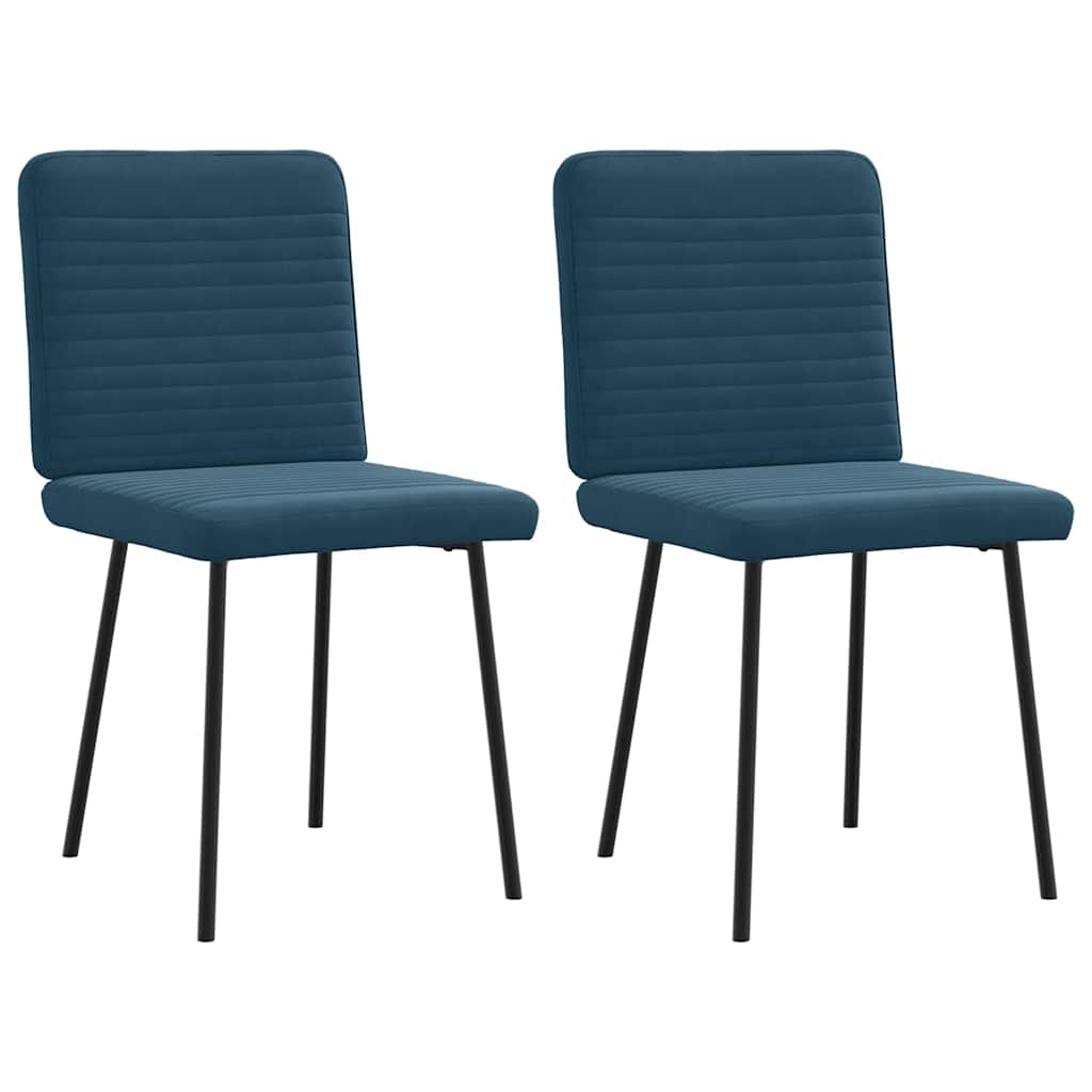 Vidaxl eetkamerstoelen 2 st fluweel blauw