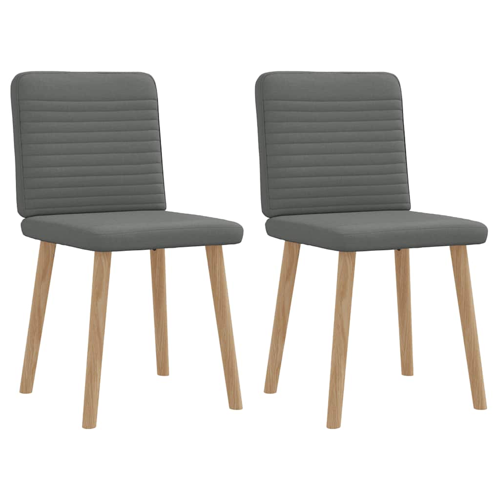 Vidaxl eetkamerstoelen 2 st stof donkergrijs