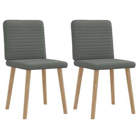 Vidaxl eetkamerstoelen 2 st stof donkergrijs