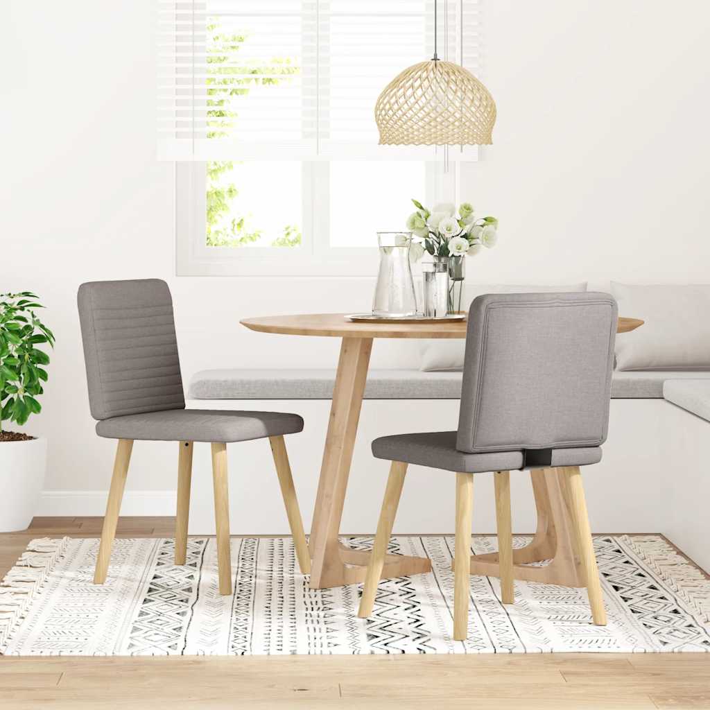 Vidaxl eetkamerstoelen draaibaar 2 st stof taupe