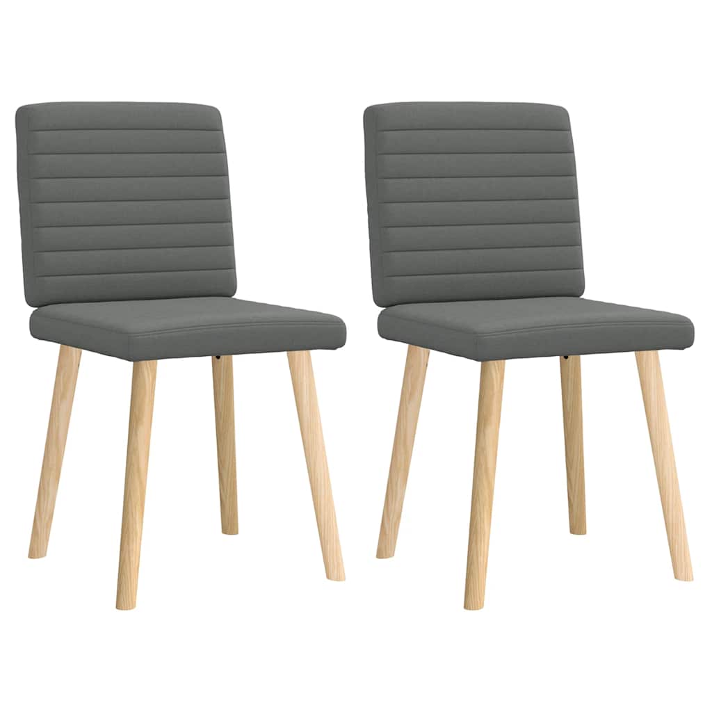 Vidaxl eetkamerstoelen 2 st stof donkergrijs